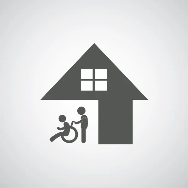 Engelli Bakımı işareti — Stok Vektör