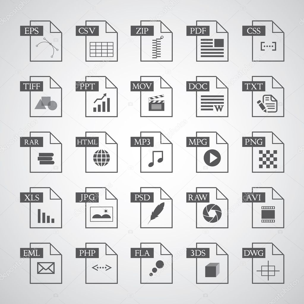 File type icon set 