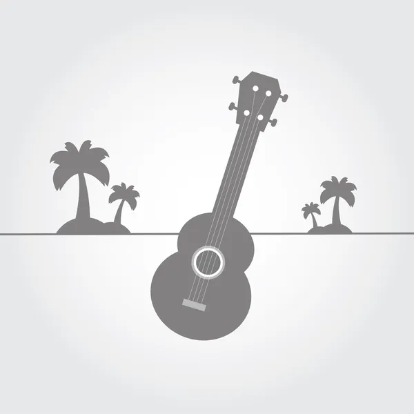 Гавайська гітара на пляжі символ — стоковий вектор