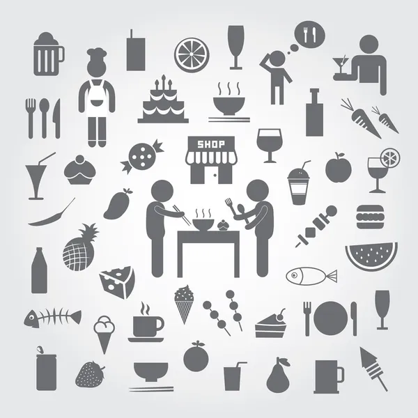 Eten en drinken pictogram — Stockvector