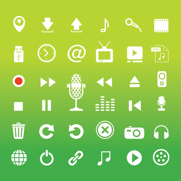 Conjunto de iconos botón de música — Vector de stock