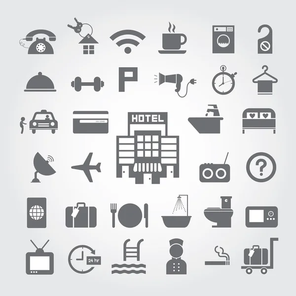 Hotel and travel icon set — Stock Vector