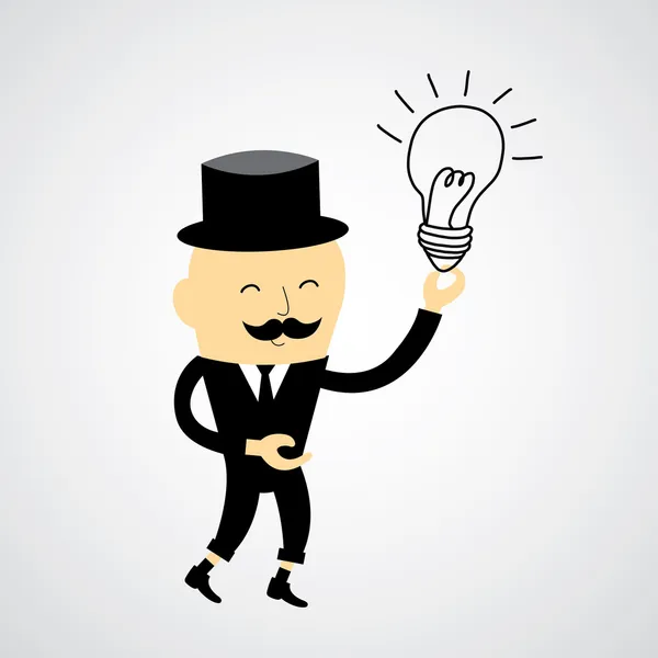 Businessman and bulb idea — Stock Vector