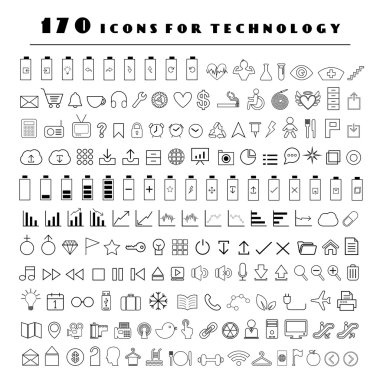 çizgi teknoloji Icons set