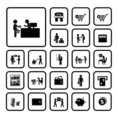 alışveriş ve teslimat simgesi