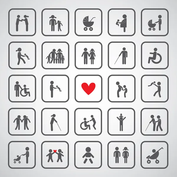 Gelukkig familie pictogram — Stockvector