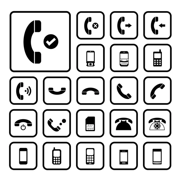 Telefon Icons set — Stok Vektör