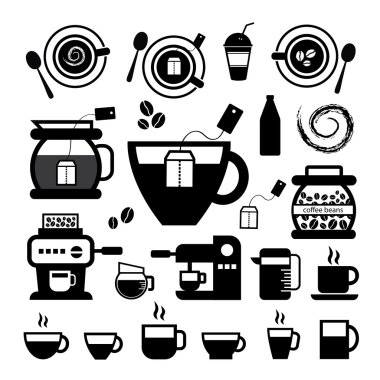 fincan ve kahve Icon set 