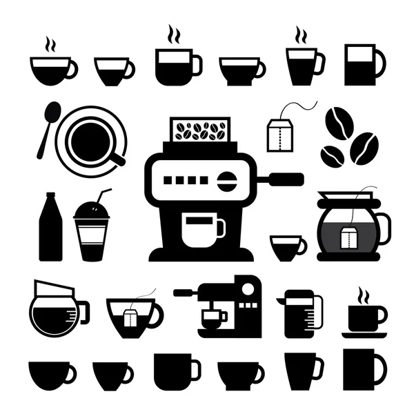 Conjunto de iconos de taza y café — Vector de stock