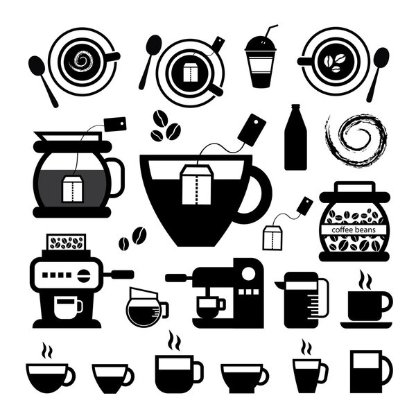 cup and coffee  icon set 