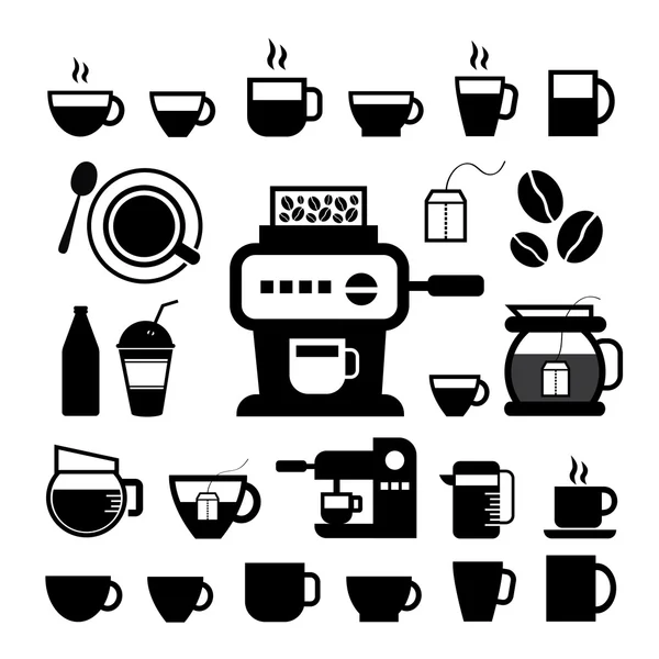 Чашка и набор для кофе Стоковая Иллюстрация