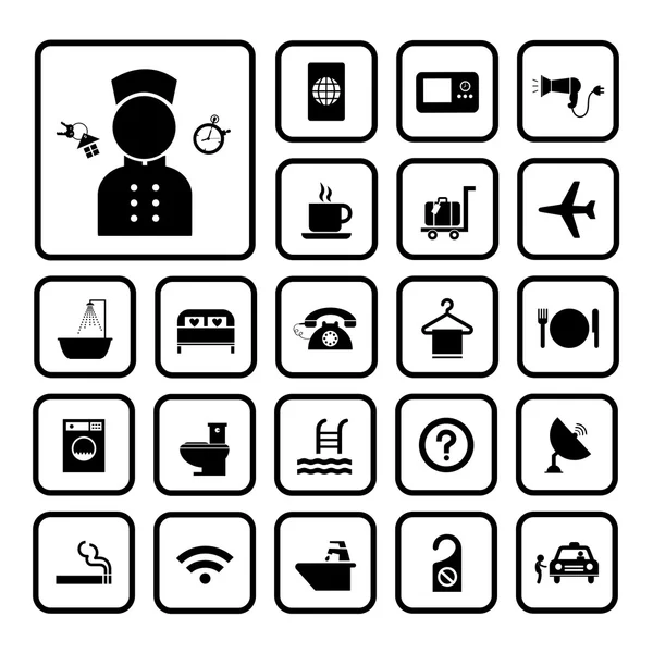 Hotel and travel icon set — Stock Vector