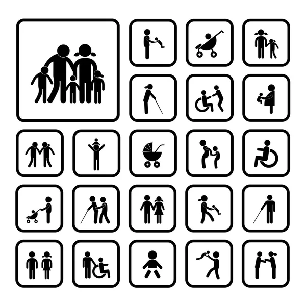 Gelukkig familie pictogram — Stockvector