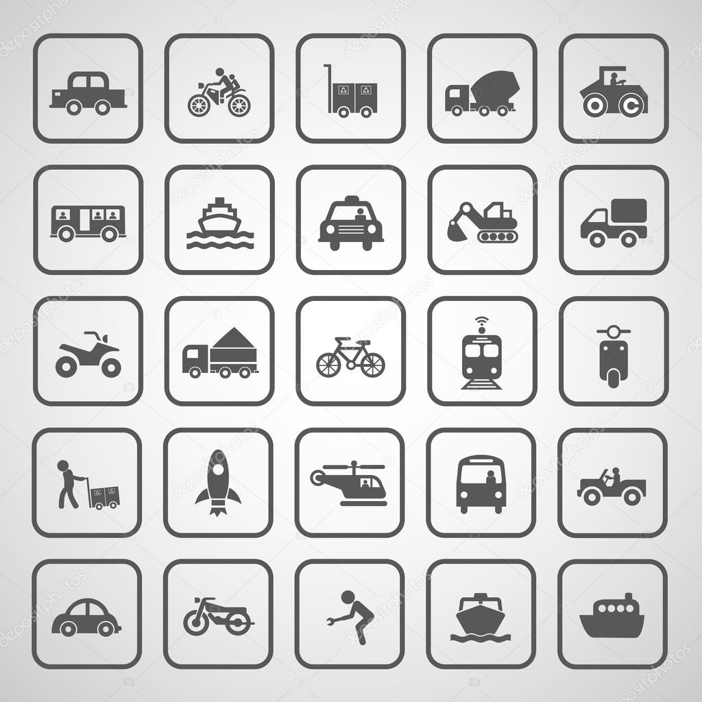 transport icons set 