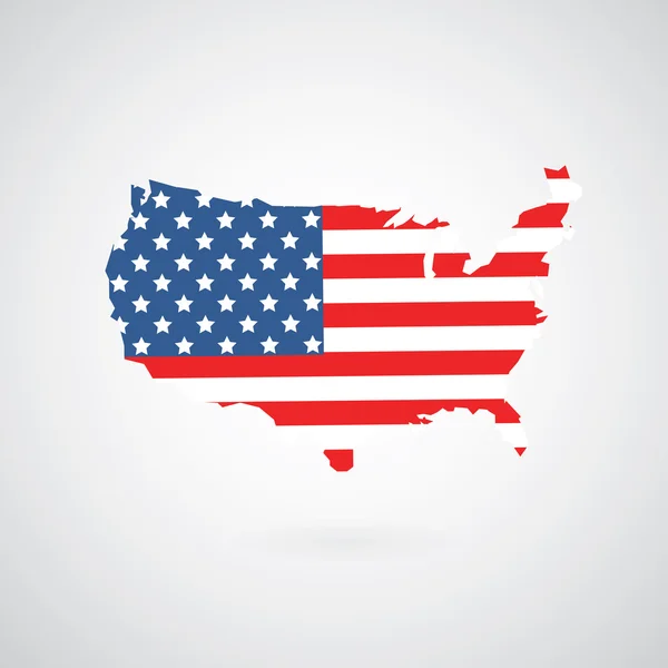 Mappa della bandiera americana — Vettoriale Stock