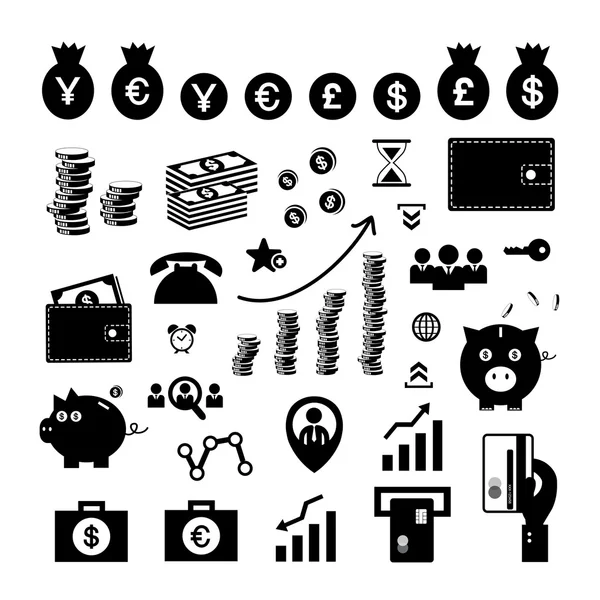 Money and financial icon set — Stock Vector