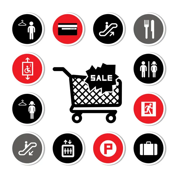 Shopping mall icons — Stock Vector
