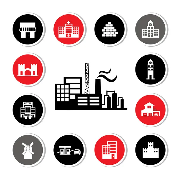 Usine industrielle et bâtiments — Image vectorielle