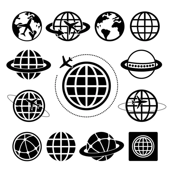 Globe  icons set — Stok Vektör