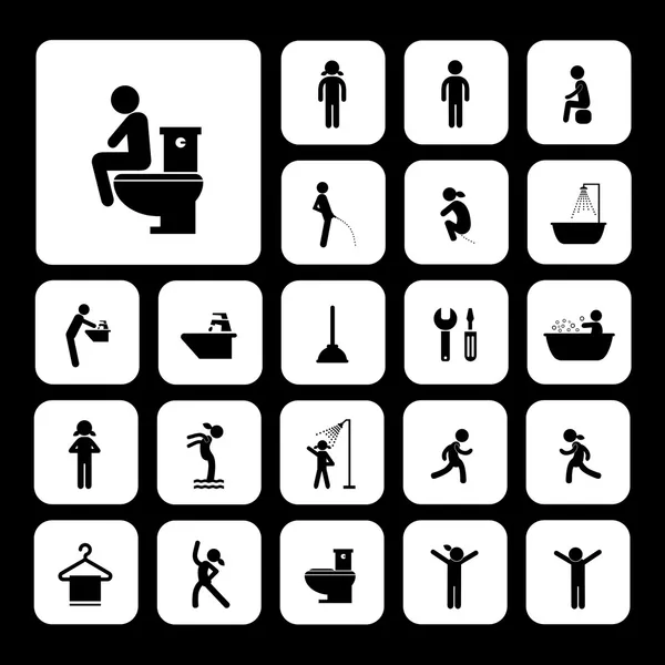 Symbole für Toilette und Hygiene — Stockvektor