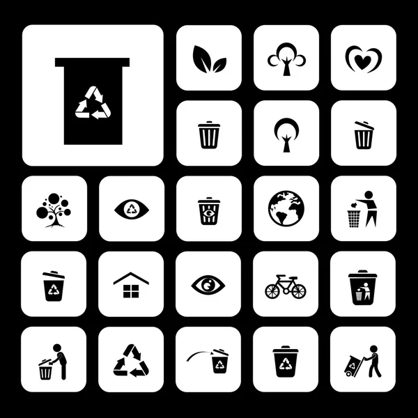 Icona del riciclaggio e dell'ambiente — Vettoriale Stock