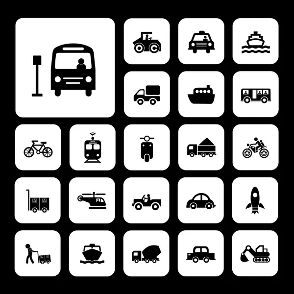 Conjunto de iconos de transporte — Vector de stock