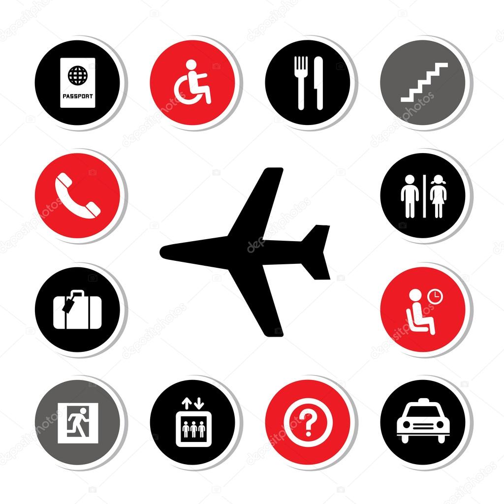 Airport icons set for use
