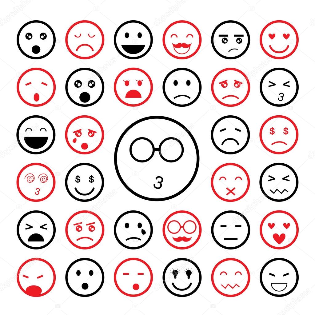 faces emoticon icons set