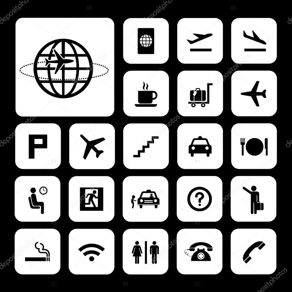 Basic icon set for airport