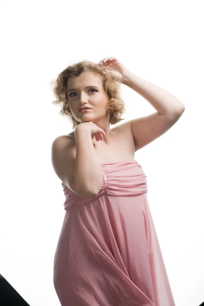 Girl in pink dress — Stock Photo, Image