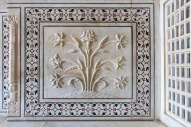Taj mahal ayrıntılar. Agra, Hindistan