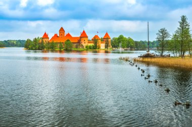 trakai Litvanya Ortaçağ eski kale