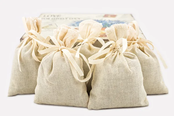Textile sachet pouches — Stock Photo, Image