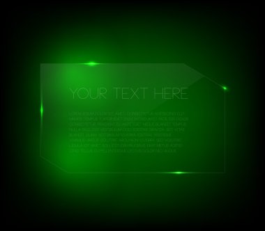 Yeşil cam afiş ile parlak ışıklar