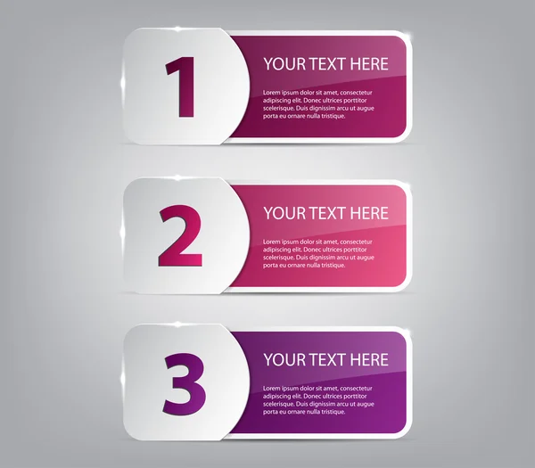 Adım tanıtımı için üç kağıt afiş şablon