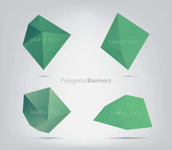 Bandiere di cristallo verde — Vettoriale Stock