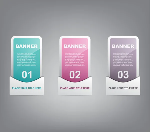 Kleurrijke banners met reflex — Stockvector