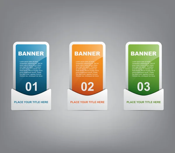Kleurrijke banners met reflex — Stockvector