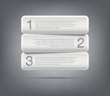 Adım tanıtımı için üç modern plastik afiş şablon