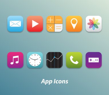 akıllı telefonlar ve tabletler için app simge kümesi