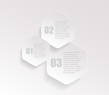 Adım tanıtımı için üç kağıt afiş şablon