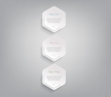 Adım tanıtımı için üç kağıt afiş şablon