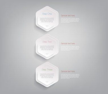 Adım tanıtımı için üç kağıt afiş şablon