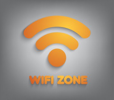 3D kağıt wifi bölge sembolü soyut