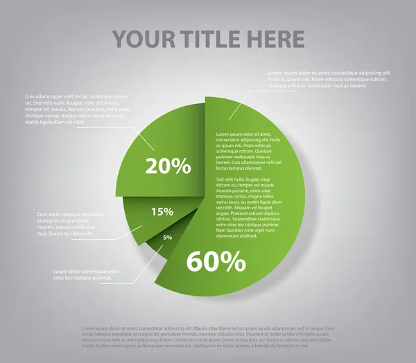 Gráfico circular de negocios para documentos e informes — Vector de stock