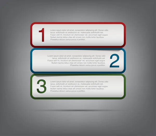 Trzy nowoczesne plastikowe banery szablon prezentacji krok — Wektor stockowy