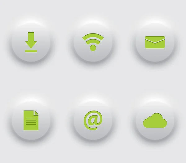 一連の 6 web 丸いボタン — ストックベクタ