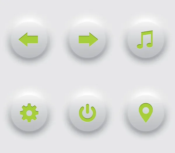 Altı web dizi yuvarlak düğmeleri — Stok Vektör