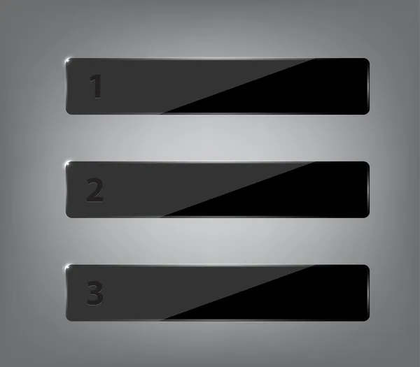 Vektor-Set aus glänzend schwarzen Kunststoff-Bannern — Stockvektor