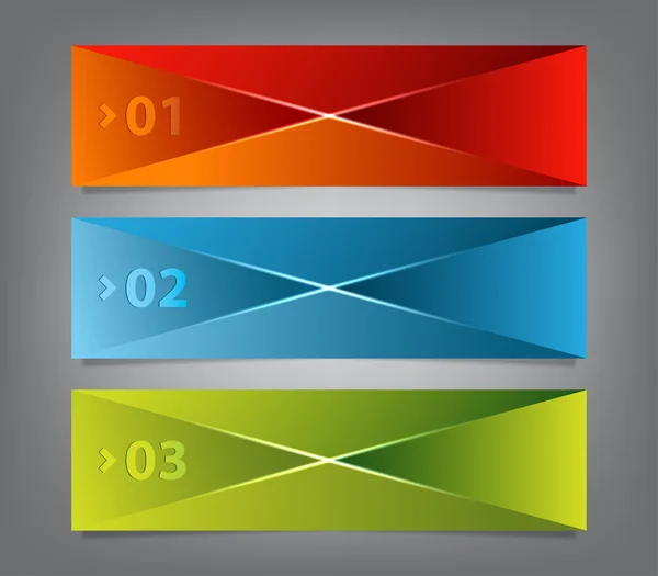 Tres banderas prismáticas — Vector de stock